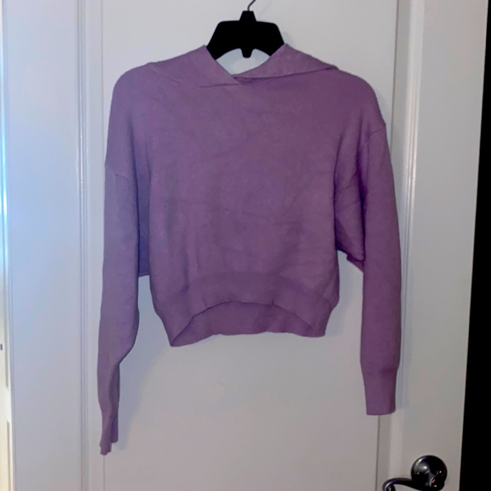 purple cropped hoodie